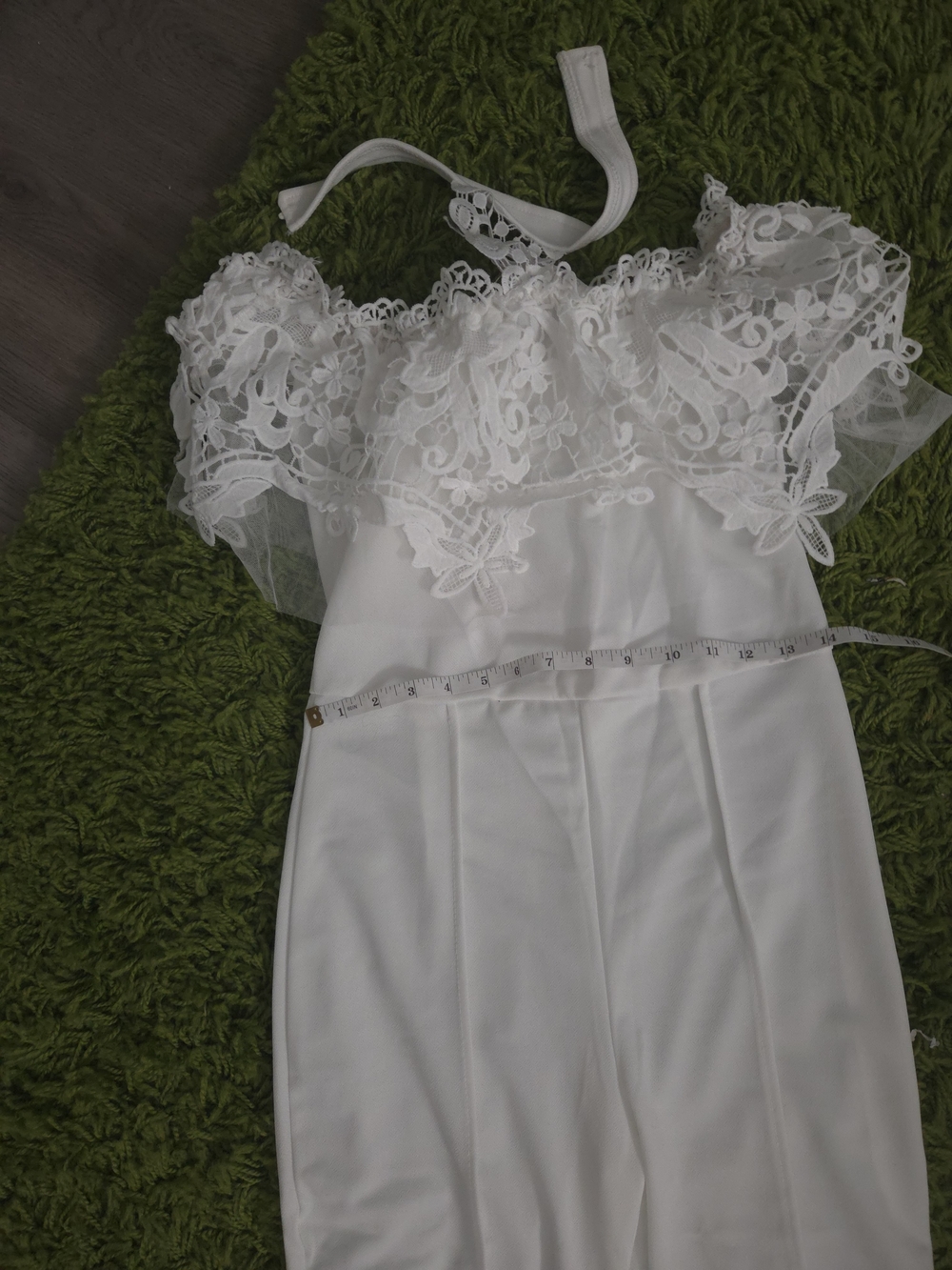 White Lace T~Neck OR Off-Shoulder Wide Leg Jumpsuit